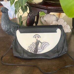 Patricia Smith Vintage moon art deco bag   Hand painted